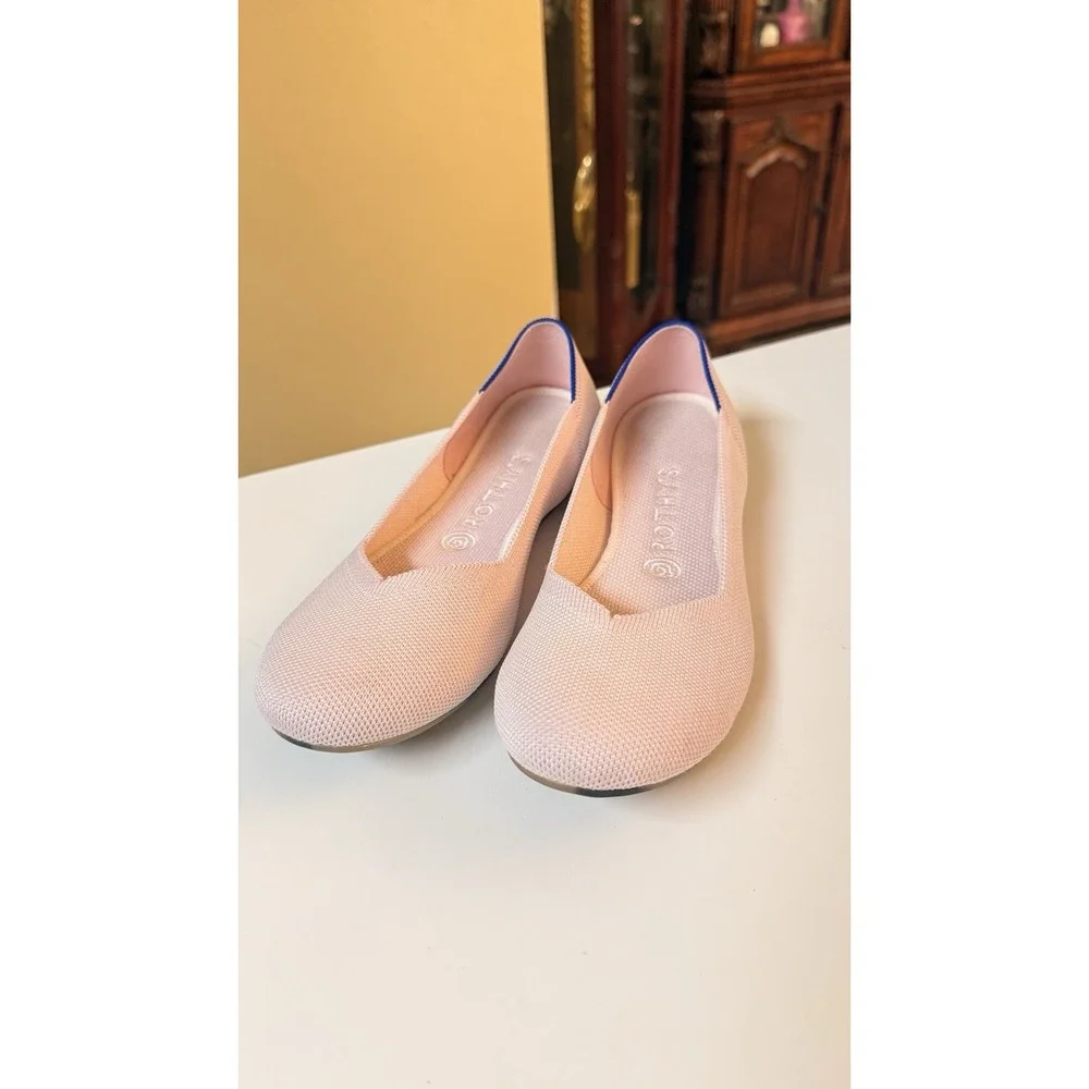 Rothy's The Flat Petal Pink Knit Ballet Flats Round Toe Shoes Womens Size 9